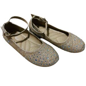 Tahari Toddler Girls Rose Gold Rhinestone Jem Strap Buckle Dress Shoes - Size 10